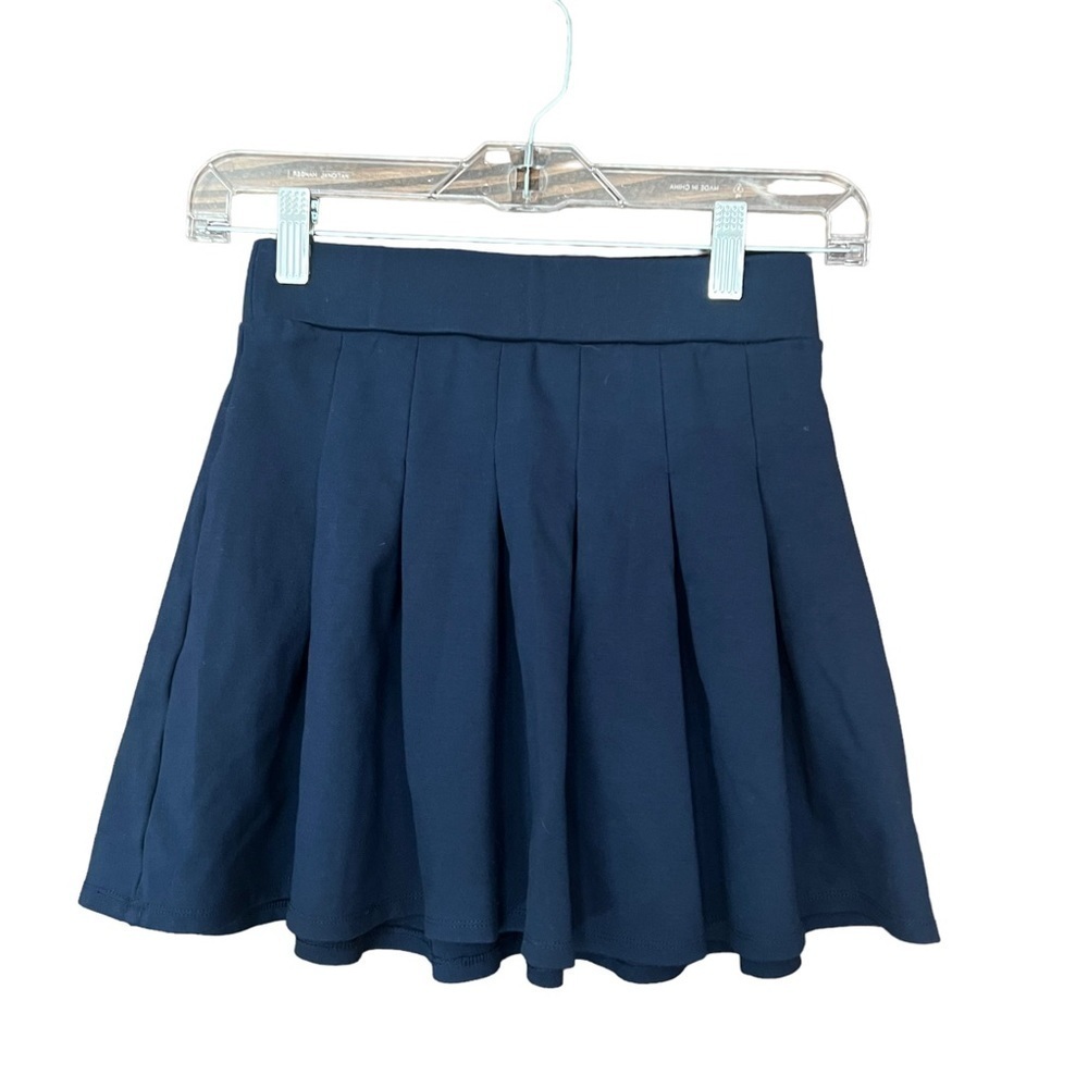So Girls Uniform Mini Pleated Skirt Elastic Waistband Navy Size Small.